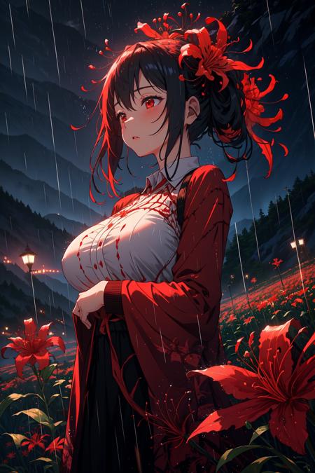 06109-1229074871-masterpiece, best quality, 1girl, red spider lily, big breasts, too many spider lilies, dof, rainy,  flower field, mountain, nig.png